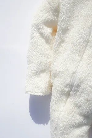 Erkek Kız Bebek Peluş Fermuarlı Uzun Kollu Kışlık Tulum