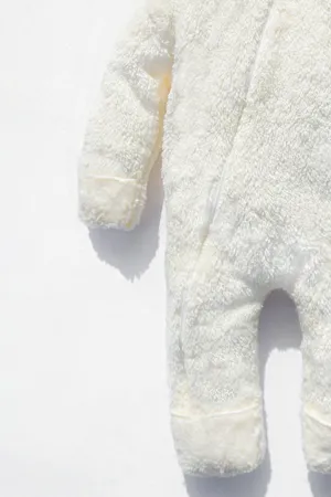 Erkek Kız Bebek Peluş Fermuarlı Uzun Kollu Kışlık Tulum