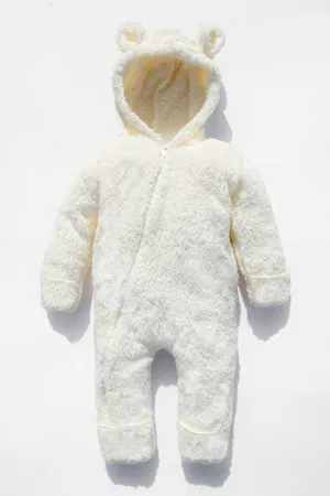 Erkek Kız Bebek Peluş Fermuarlı Uzun Kollu Kışlık Tulum