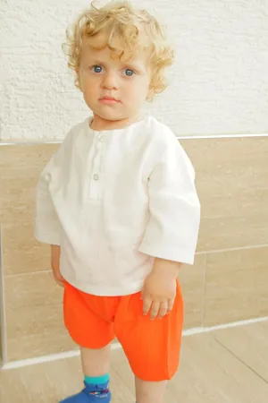 Erkek Kız Bebek Ve Çocuk Şortlu Müslin Ikili Takım
