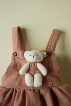 Kız Bebek Oyuncak Ayıcıklı Bahçıvan Çocuk Salopet