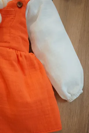 Kız Bebek Ve Çocuk Elbise Müslin Kumaş Ayıcıklı Ikili Takım