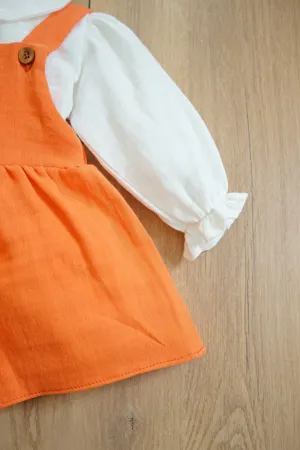 Kız Bebek Ve Çocuk Elbisesi Müslin Kumaş Üçlü Takım