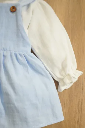 Kız Bebek Ve Çocuk Elbisesi Müslin Kumaş Üçlü Takım