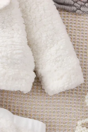 Kız Bebek Ve Çocuk Müslin Astarlı Peluş Etekli Ceket İkili Takım