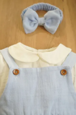 Kız Bebek Ve Çocuk Müslin Kumaş Bandanalı Elbise