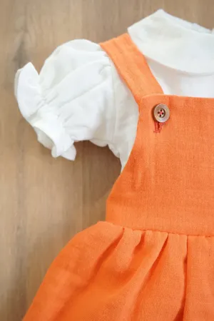 Kız Bebek Ve Çocuk Müslin Kumaş Bandanalı Elbise