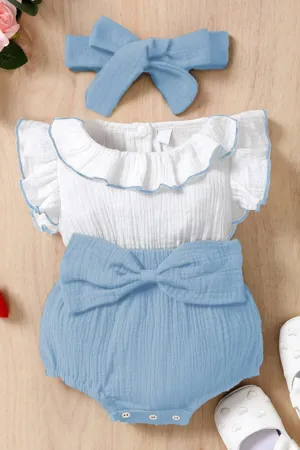 Kiz Bebek Ve Çocuk Müslin Kumas Firfirli Kolsuz Fiyonklu Tulum