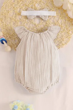 Kız Bebek Ve Çocuk Müslin Tulum
