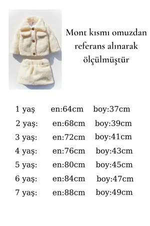 Kız Bebek Ve Çocuk Peluş Astarlı Etekli İkili Takım