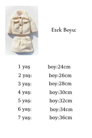 Kız Bebek Ve Çocuk Peluş Astarlı Etekli İkili Takım