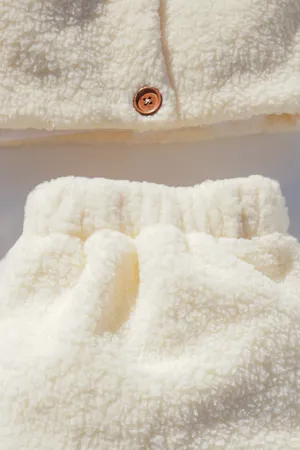 Kız Bebek Ve Çocuk Peluş Astarlı Etekli İkili Takım