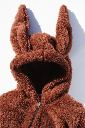 Kız Erkek Bebek Çocuk Peluş Pofuduk Fermuarlı Astronot Tulum