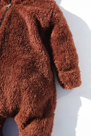 Kız Erkek Bebek Çocuk Peluş Pofuduk Fermuarlı Astronot Tulum