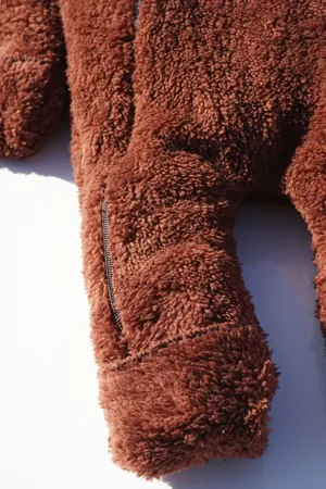 Kız Erkek Bebek Çocuk Peluş Pofuduk Fermuarlı Astronot Tulum