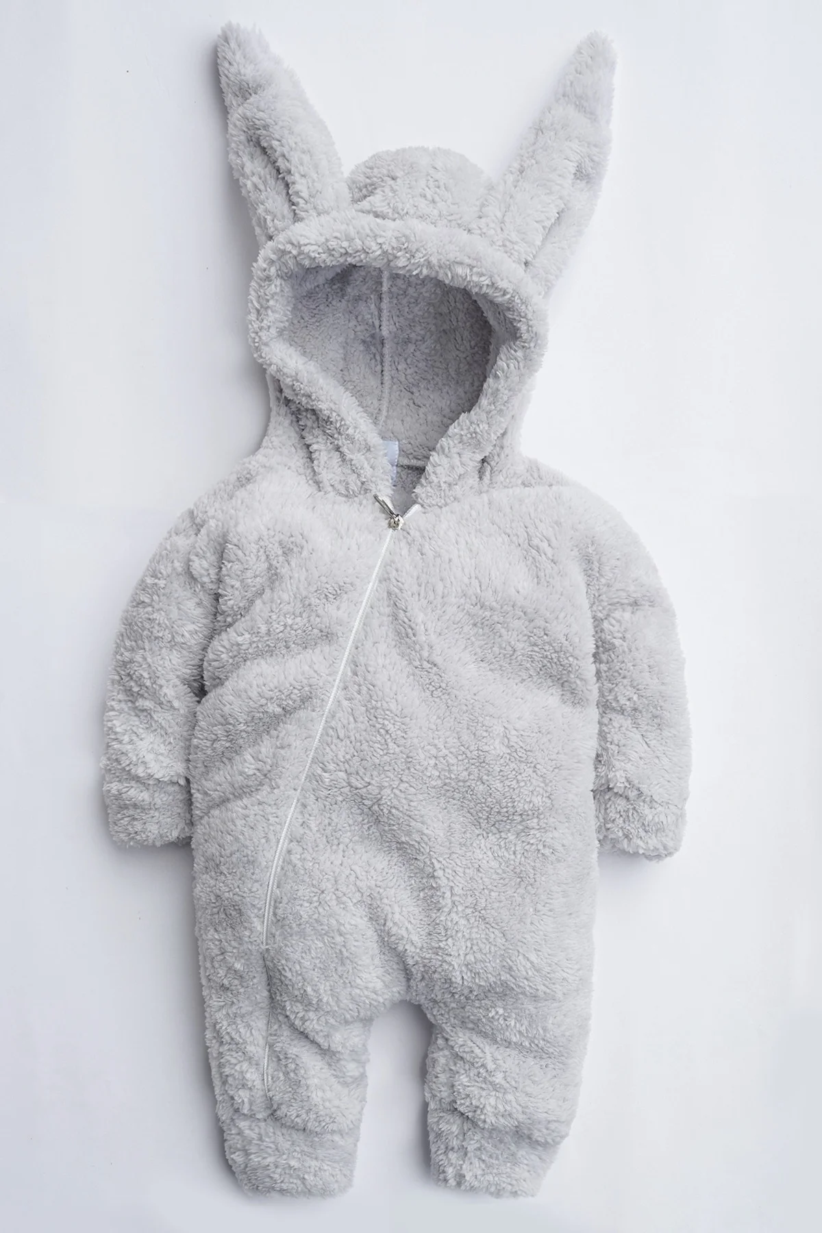 Kız Erkek Bebek Ve Çocuk Fermuarlı Peluş Tavşan Tulum