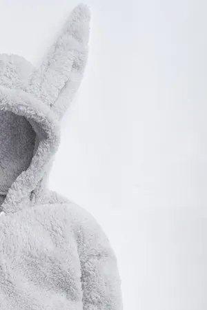 Kız Erkek Bebek Ve Çocuk Fermuarlı Peluş Tavşan Tulum