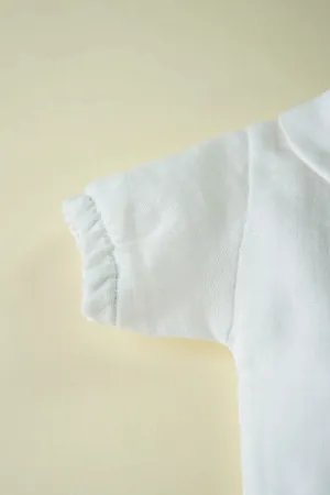 Kız Erkek Bebek Ve Çocuk Kısa Kollu Bebe Yaka Müslin Gömlek