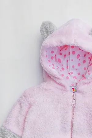 Kız Erkek Bebek Ve Çocuk Müslin Astarlı Ayıcıklı Peluş Mont