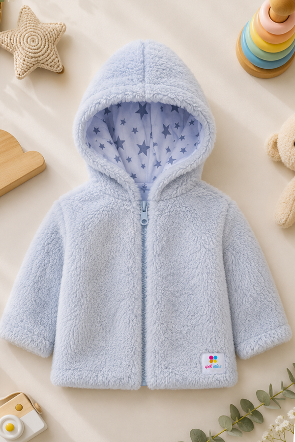 Kız Erkek Bebek Ve Çocuk Müslin Astarlı Fermuarlı Peluş Mont