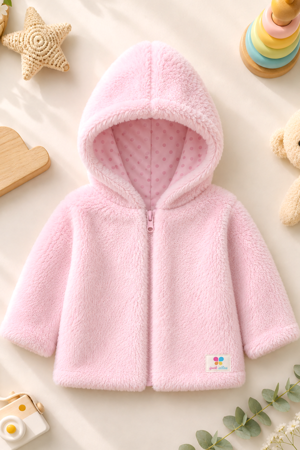 Kız Erkek Bebek Ve Çocuk Müslin Astarlı Fermuarlı Peluş Mont