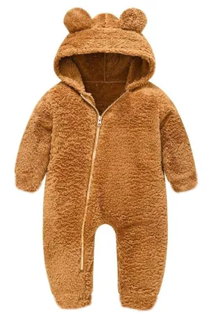 Unisex Ayıcık Peluş Çocuk Tulum