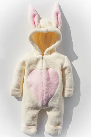 Kız Erkek Bebek Ve Çocuk Peluş Fermuarlı Kışlık Tavşan Tulum
