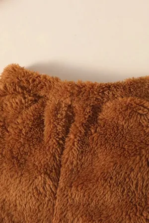 Erkek Kız Bebek Ve Çocuk Peluş Kapüşonlu İkili Takım