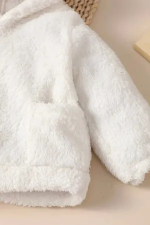 Erkek Kız Bebek Ve Çocuk Peluş Kapüşonlu İkili Takım
