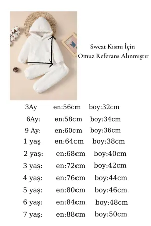 Erkek Kız Bebek Ve Çocuk Peluş Kapüşonlu İkili Takım