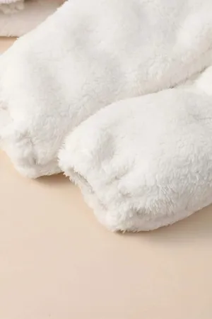 Erkek Kız Bebek Ve Çocuk Peluş Kapüşonlu İkili Takım