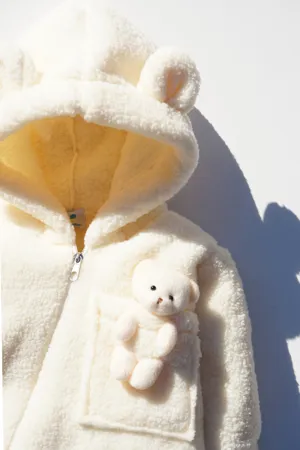Kız Erkek Bebek Ve Çocuk Peluş Oyuncak Ayılı Kışlık Tulum
