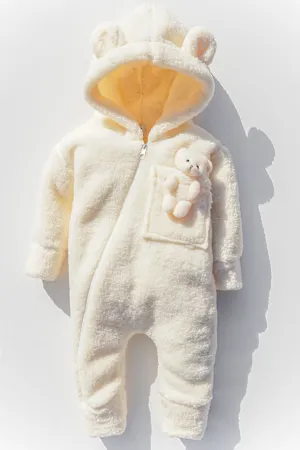 Kız Erkek Bebek Ve Çocuk Peluş Oyuncak Ayılı Kışlık Tulum