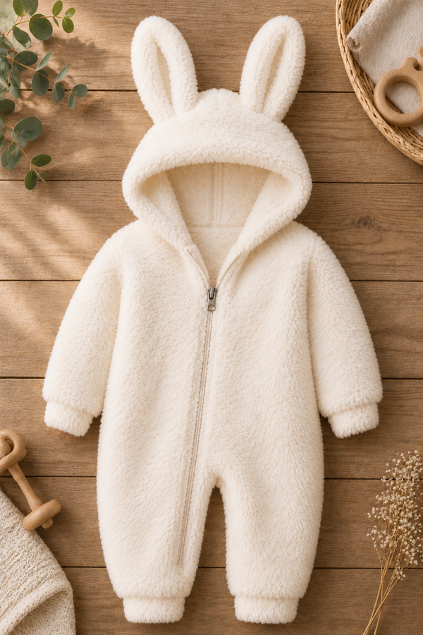 Kız Erkek Bebek Ve Çocuk Peluş Tavşan Tulum